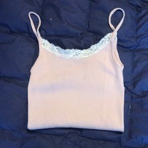 Brandy Melville Lace Pink Tank Top